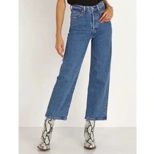 Levi's Ribcage Straight Jean in Georgie/Medium Blue, Size 32